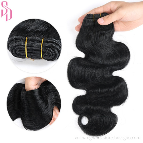 Virgin Body Wave 100% Human Hair Extension Raw Weft Hair Bundles Brazilian Natural Remy Hair Vendors